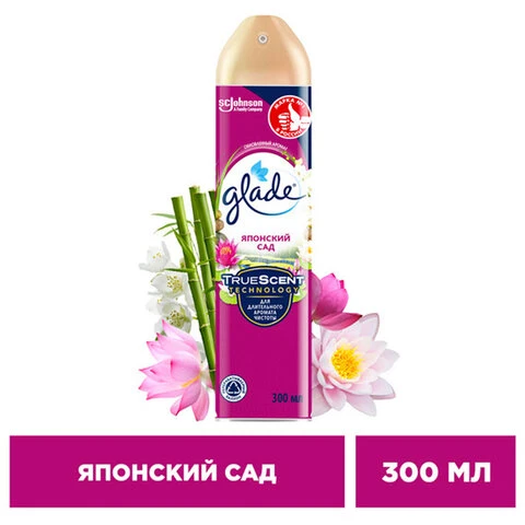 Освежитель воздуха аэрозольный 300 мл, GLADE (Глейд) "Японский сад"