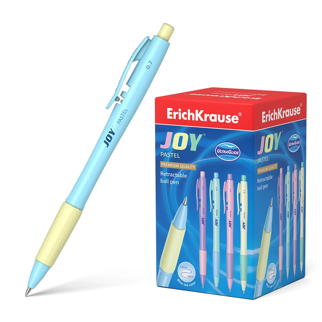 Ручка шариковая автоматическая ErichKrause® JOY® Pastel, Ultra Glide Technology,