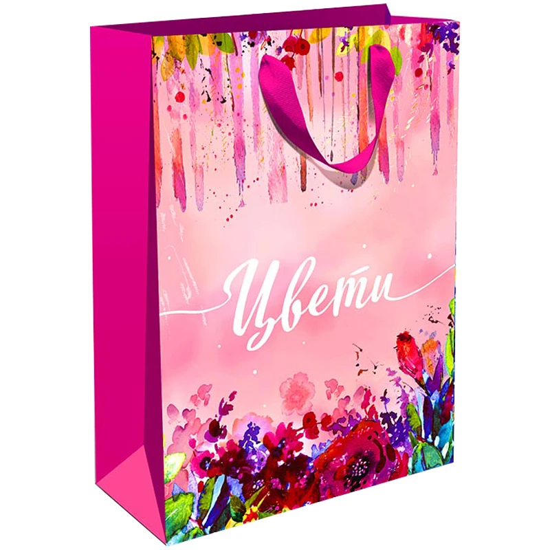 Пакет подарочный 26*32*12см Арт и Дизайн "Цветы", ламинированный Пакет подарочный 26*32*12см Арт и Дизайн "Цветы", ламинированный