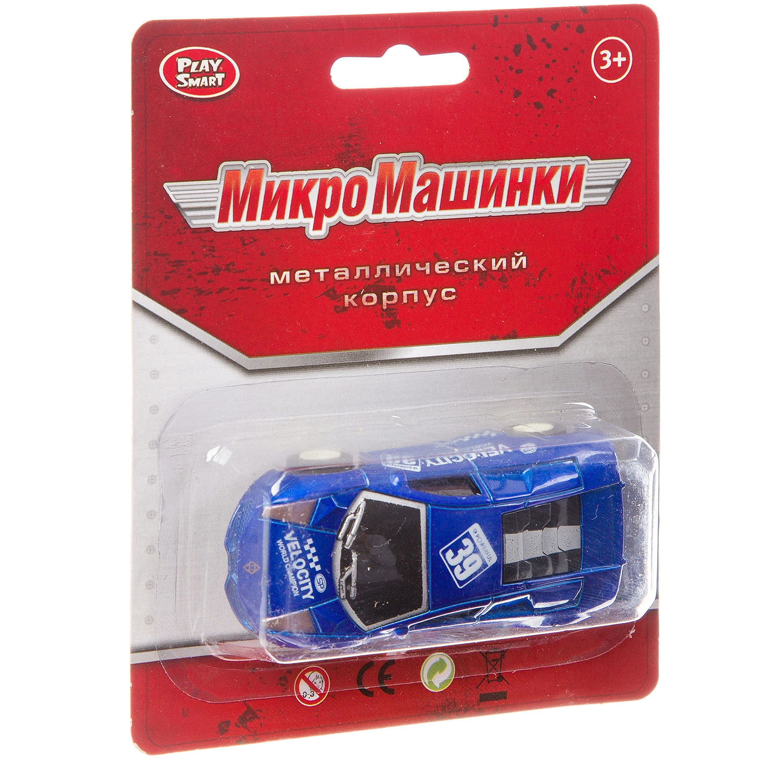 Металлич. МикроМашинка Play Smart, CRD 14x12 см, 6 видов, арт.6204/05/06-2A.