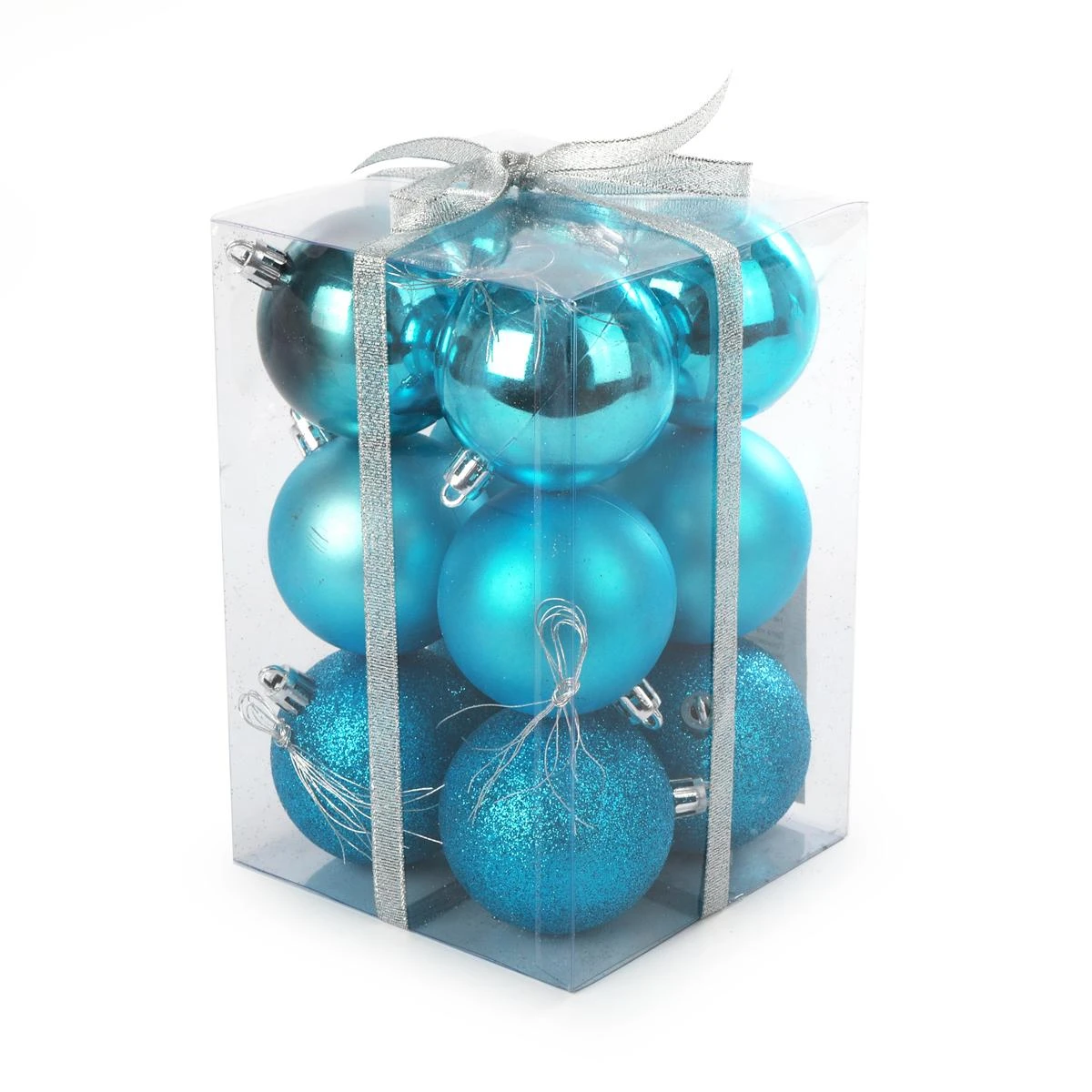 Набор из 12-ти пластиковых шаров, мат/глян/глит, 6 см, цвет морской волны. Набор из 12-ти пластиковых шаров, мат/глян/глит, 6 см, цвет морской волны.