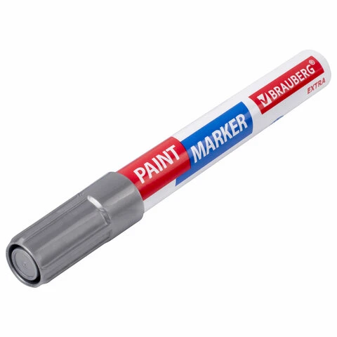 Маркер-краска лаковый EXTRA (paint marker) 4 мм, СЕРЕБРЯНЫЙ, УЛУЧШЕННАЯ