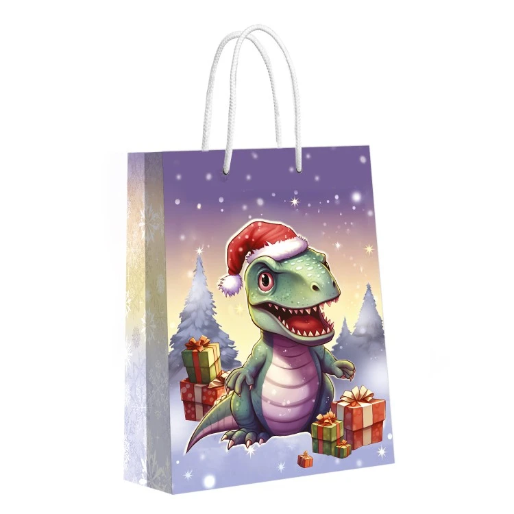 Пакет подарочный Динозаврик с подарками, 220*310*100 мм.