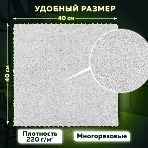 Салфетки из микрофибры 40х40 см, КОМПЛЕКТ 2 шт. "ULTRASONIC BI-COLOUR PACK