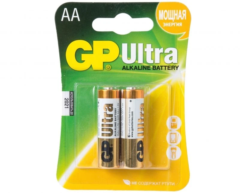 Батарейка GP ULTRA LR6 блистер AA алкалин. 1,5 V 2 шт/упак