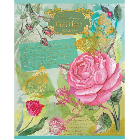 Тетрадь А5, 48 л., HATBER-ECO, скоба, клетка, обложка картон,