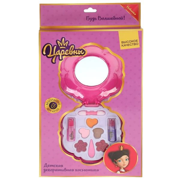 Косметика ДЛЯ ДЕВОЧЕК Царевны тени, тени с блестками, помада, апплик коробка Косметика ДЛЯ ДЕВОЧЕК Царевны тени, тени с блестками, помада, апплик коробка