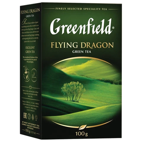Чай GREENFIELD (Гринфилд) "Flying Dragon", зеленый, листовой, 100 г,