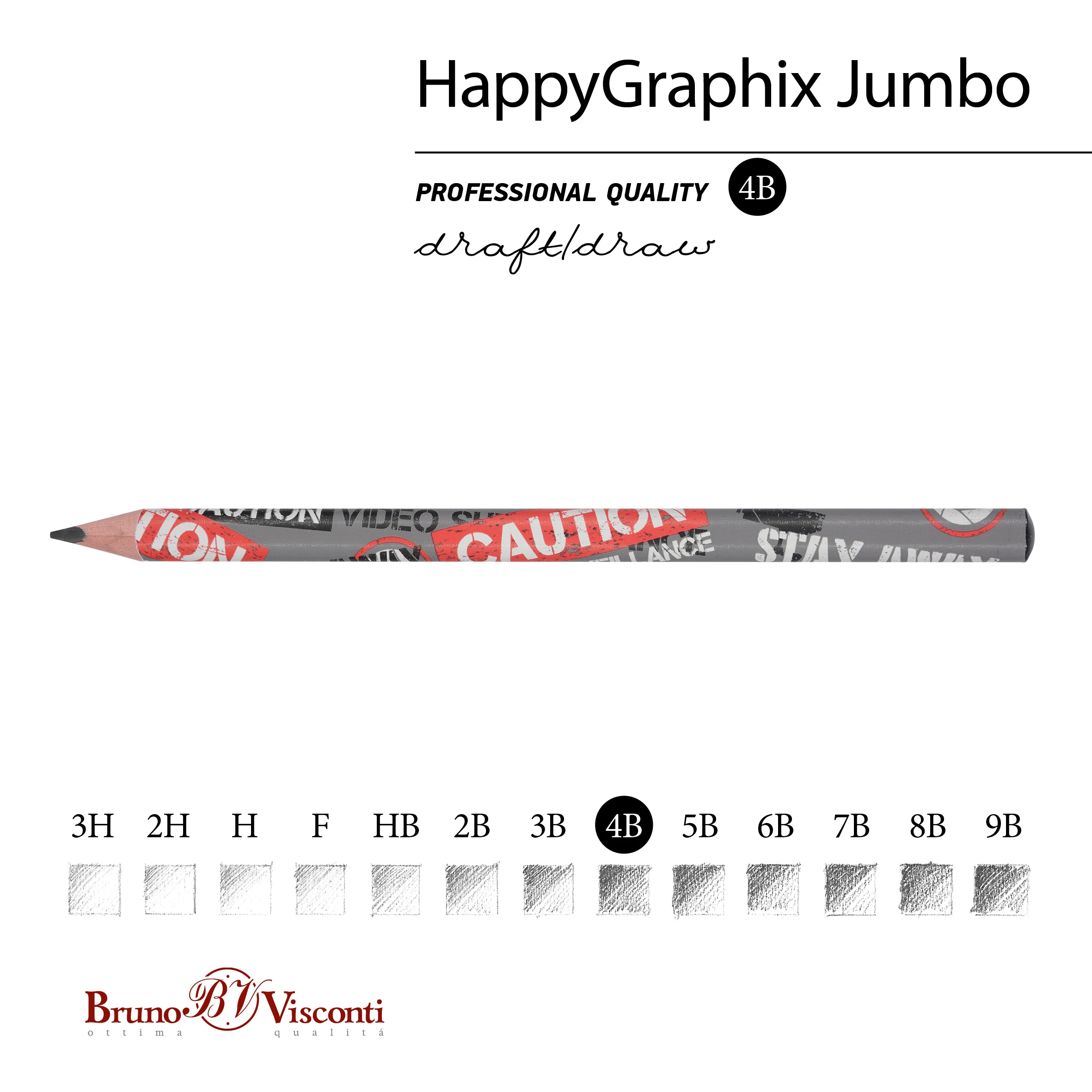 КАРАНДАШ ЧЕРНОГРАФИТОВЫЙ "HappyGraphix Jumbo. Keep Away. Video camera"