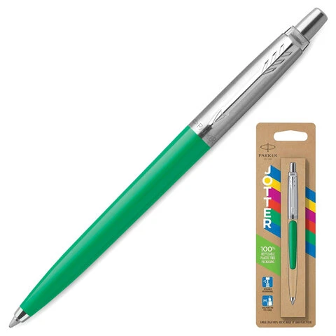 Ручка шариковая PARKER "Jotter Orig Green", корпус зеленый, детали