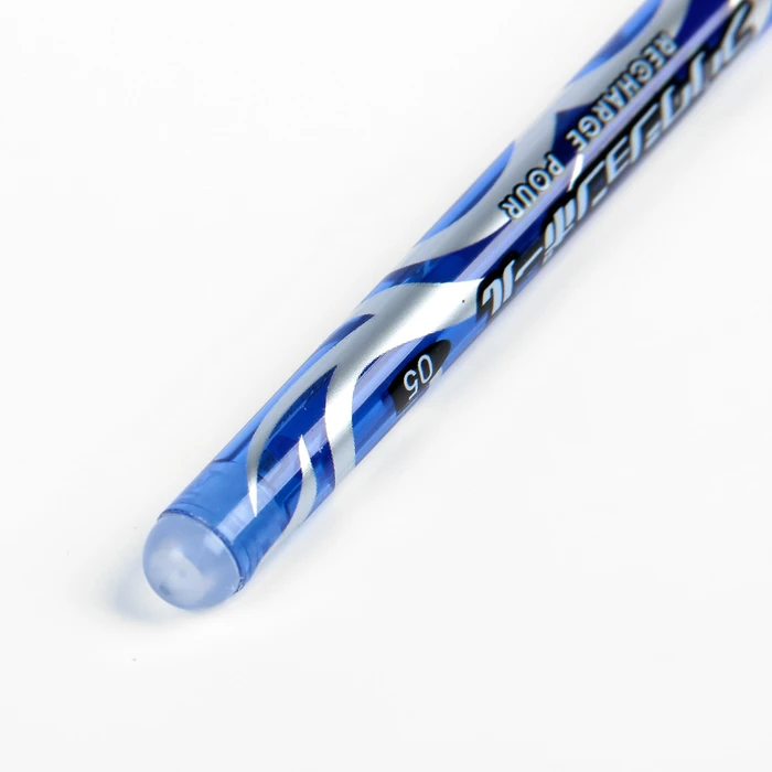 Ручка гелевая со стираемыми чернилами 0,5 мм, стержень синий, корпус синий