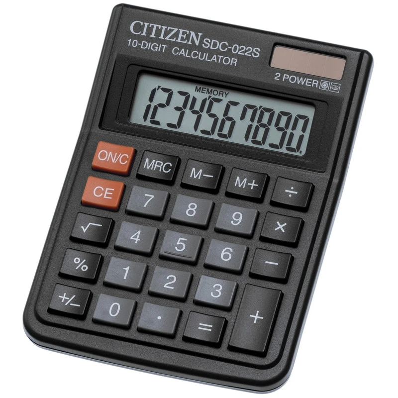 Калькулятор CITIZEN SDC-022S, 10 разряд. штр.  4562195130703