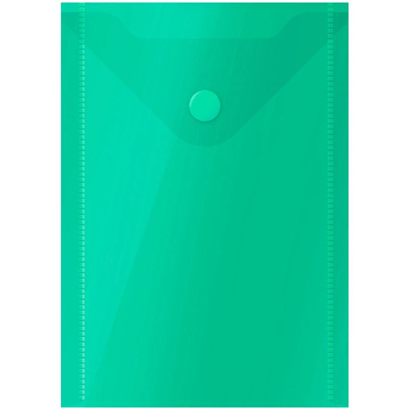 Папка-конверт на кнопке OfficeSpace, А6 (105*148мм), 150мкм, зеленая. 281226