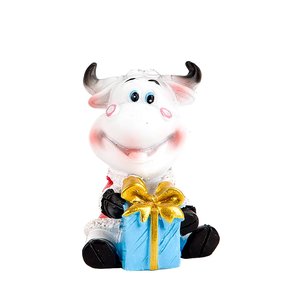 Фигурка декоративная "Веселая буренка" 5*3*7см. (2вида) (min12)