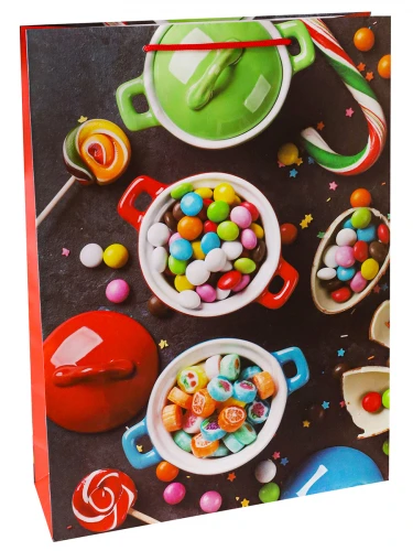 Пакет подарочный с матовой ламинацией 32,4х44,5х10,2 см (XL) Сладости, 157 г