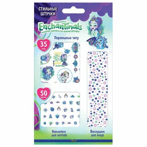 Набор для девочек "Enchantimals": веснушки, тату 35 шт, наклейки для