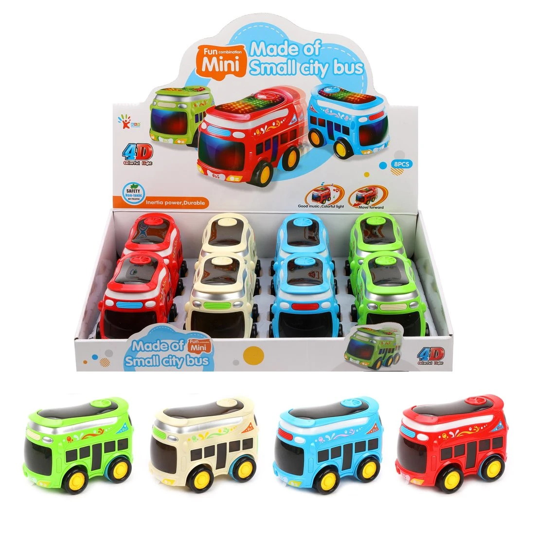 Автобус инерционный, свет, звук