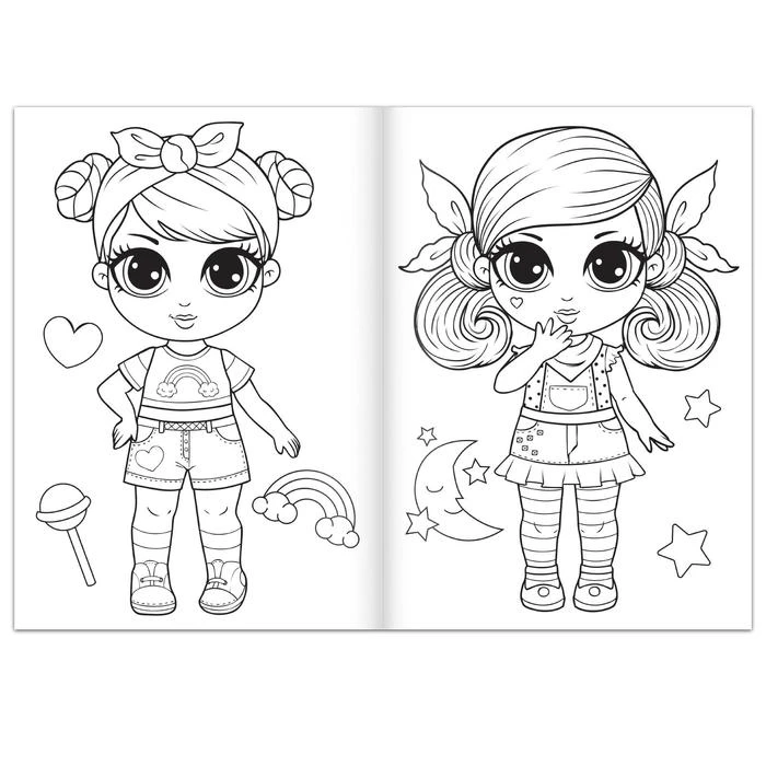 Раскраска для девочек «Модные подружки», 16 стр., формат А4 Раскраска для девочек «Модные подружки», 16 стр., формат А4
