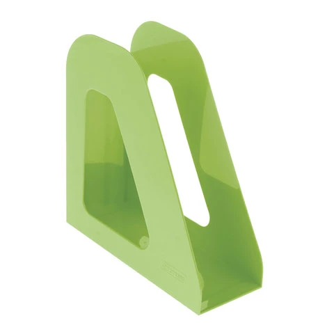 Лоток вертикальный для бумаг СТАММ "Фаворит" (235х90х240 мм), зеленый,