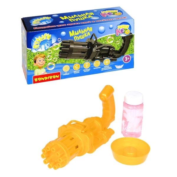 Пистолет-пушка Вondibon "Наше Лето" на батар. с мыльными пузырями