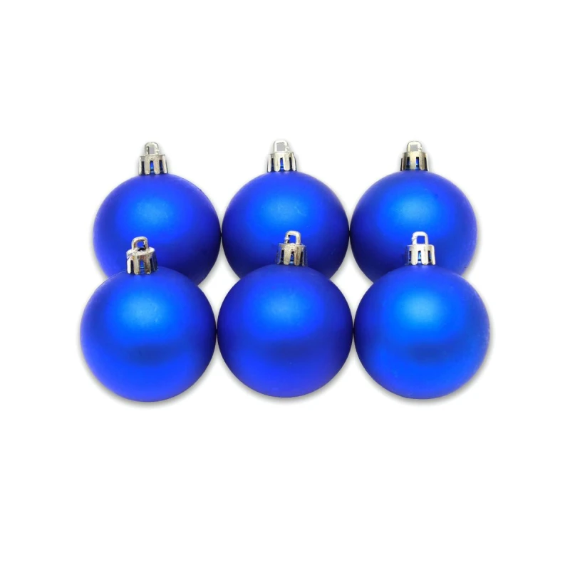 Набор шаров новогодних матовых елочных Синий бархат 6 см (6 шт), НУ-6997