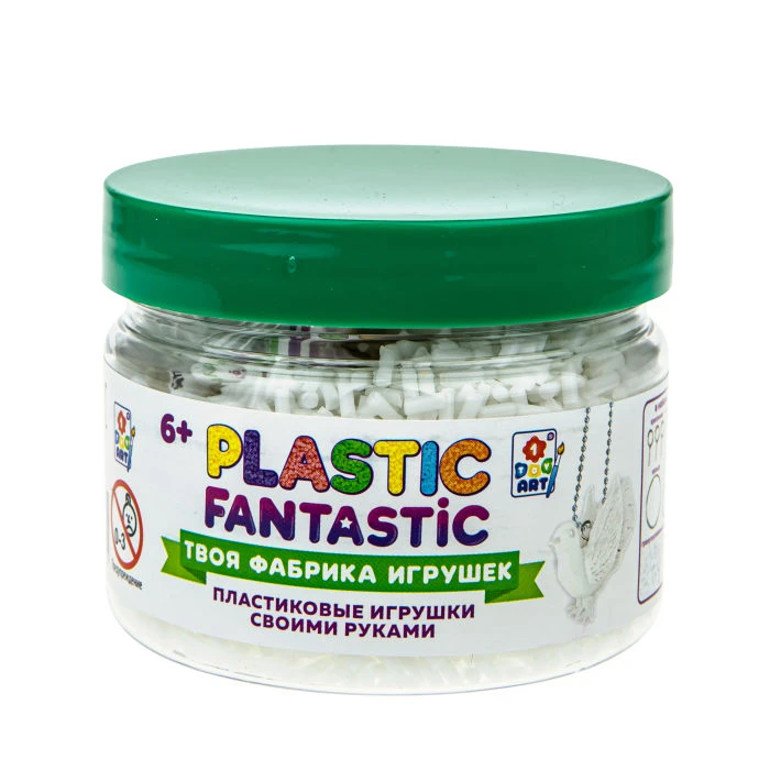 Plastic Fantastic. Гранулированный пластик 95 г, белый с аксессуарами в баночке