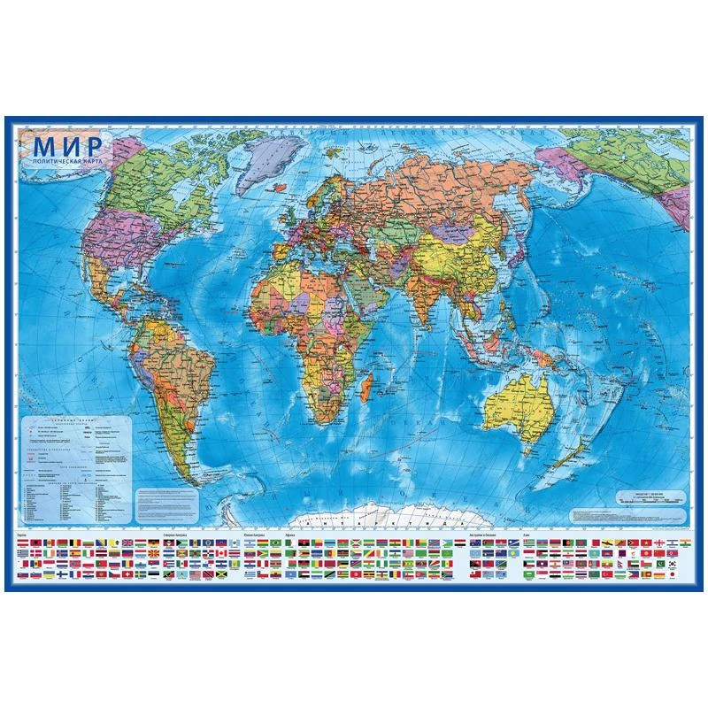 Карта "Мир" политическая Globen, 1:32млн., 1010*700мм, интерактивная,