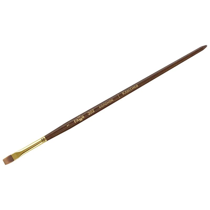 Кисть художественная, колонок, Гамма "Классика", плоская, №1