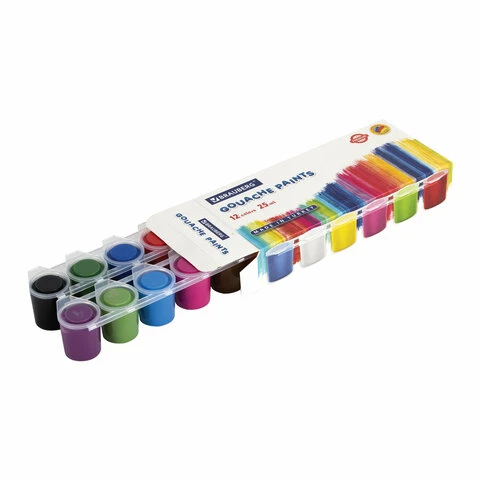 Гуашь BRAUBERG "PREMIUM TURKEY", 12 цветов по 25 мл, картонная