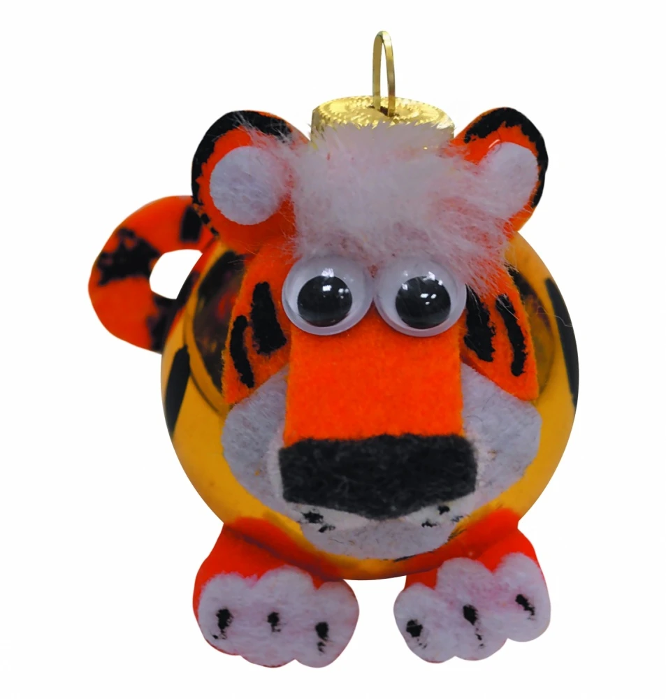 Ёлочное украшение "Тигрёнок 2", в пластиковой упаковке, h-5 см, цвета