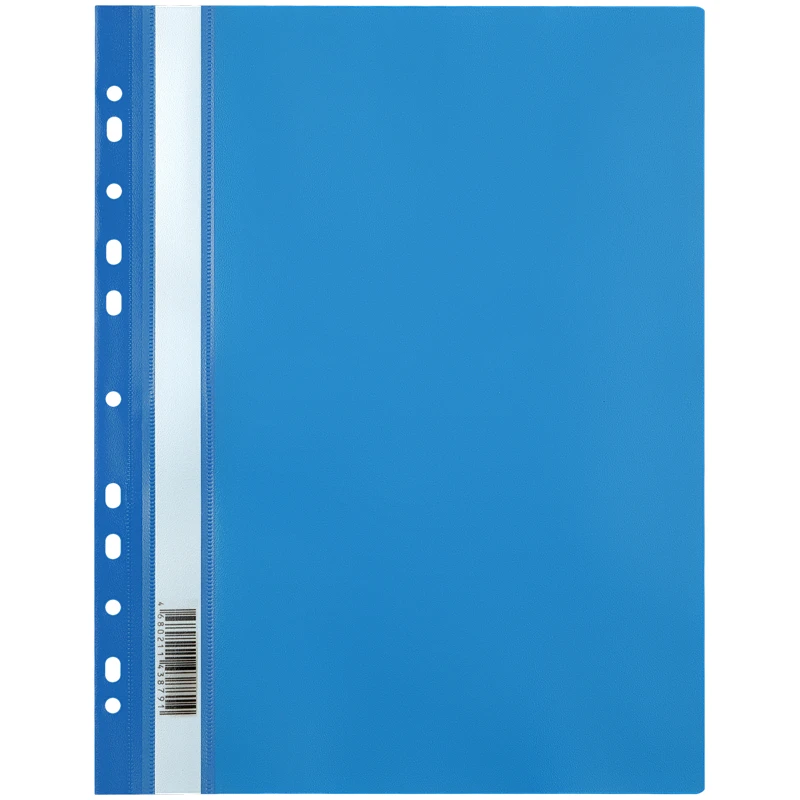 Папка-скоросшиватель пластик. перф. OfficeSpace, А4, 120мкм, синяя с прозр.