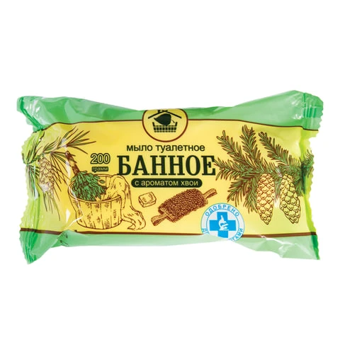 Мыло туалетное 200 г БАННОЕ (Меридиан), "Хвоя"