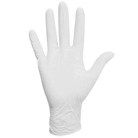 Перчатки латексные белые, 50 пар (100 шт.), опудренные, прочные, размер M