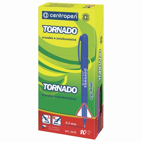 Ручка-роллер СИНЯЯ CENTROPEN "Tornado Original", корпус ассорти, узел