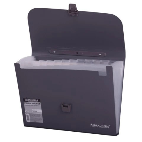 Портфель пластиковый BRAUBERG "Comfort", А4, 327х254х30 мм, 13