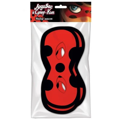 Леди Баг и Супер-Кот. Набор масок (красные), 6 шт