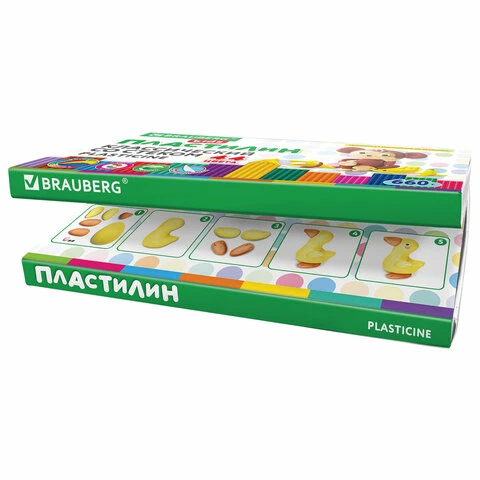 Пластилин классический BRAUBERG KIDS, 44 цвета, 660 грамм, стек, ВЫСШЕЕ