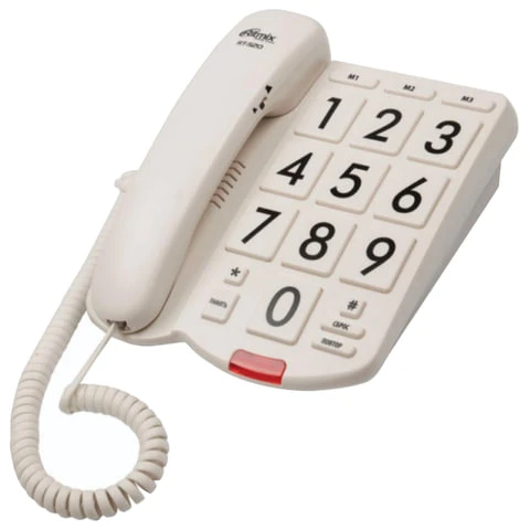 Телефон RITMIX RT-520 ivory, быстрый набор 3 номеров, световая индикация звонка,