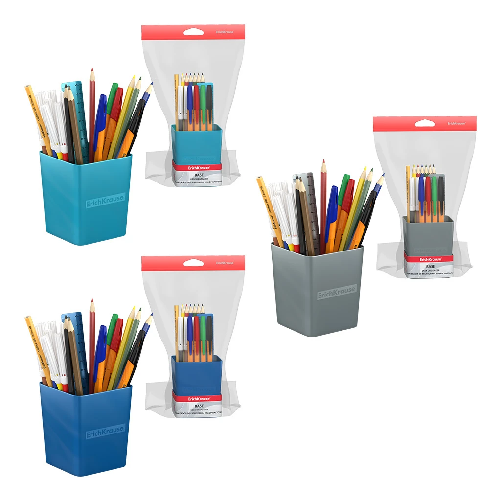 Набор школьный пластиковый ErichKrause® Base, Ice Metallic, ассорти из 3 цветов