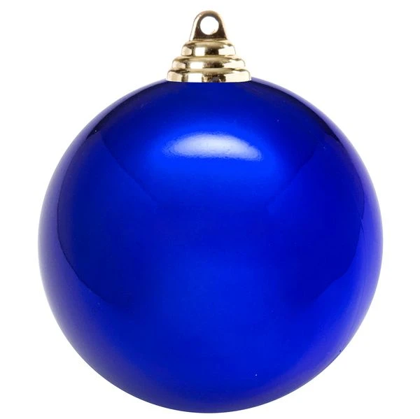 Новогодний шар, пластик, блестящий, d=30см., 1шт. в пакете, синий. ЕК0482