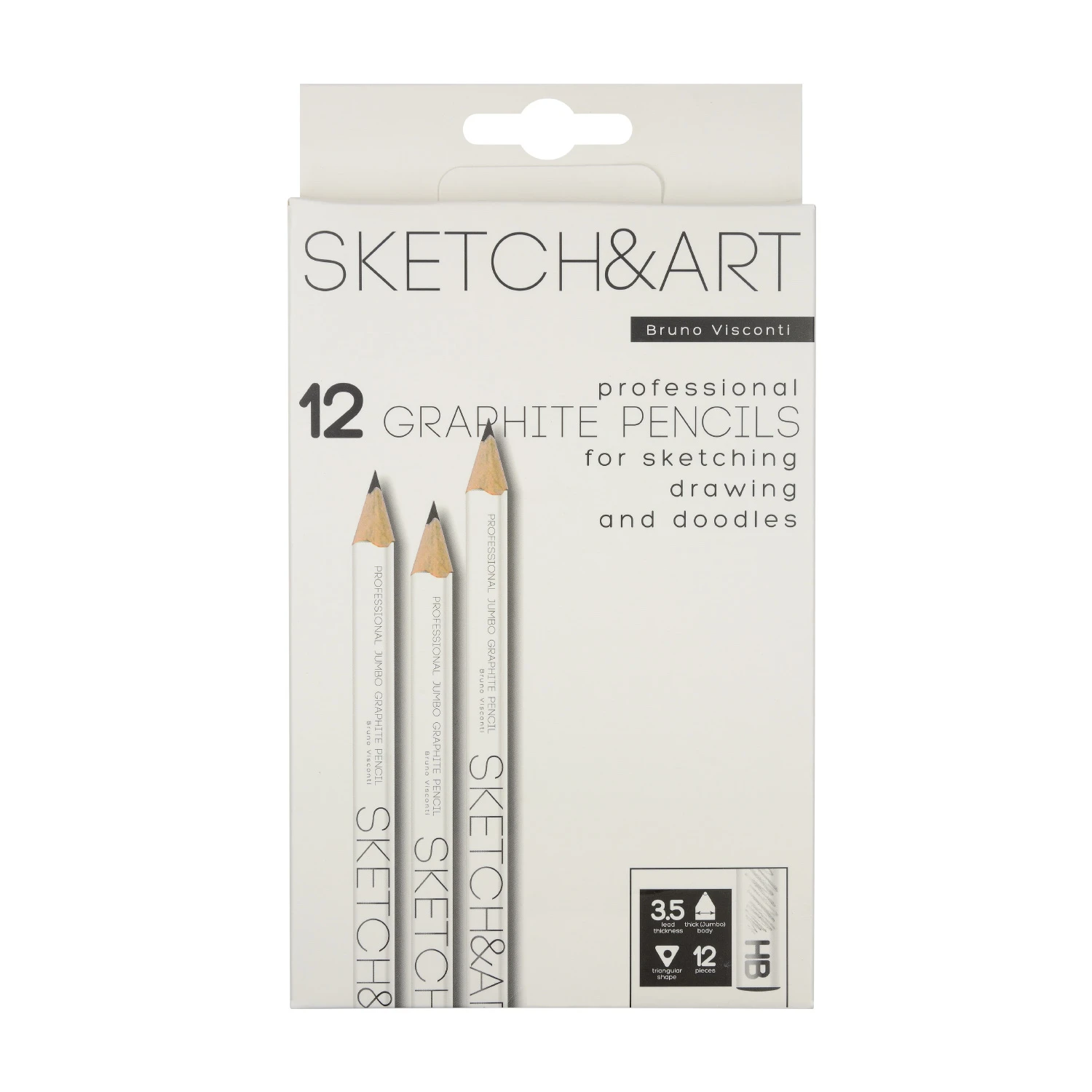 КАРАНДАШ ЧЕРНОГРАФИТОВЫЙ "Sketch&Art. Jumbo" HВ, 3,5 MM