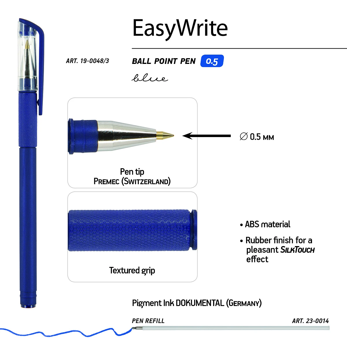 РУЧКА ПОД ПЕРСОНАЛИЗАЦИЮ "EasyWrite.ORIGINAL. Синий корпус" ШАРИКОВАЯ