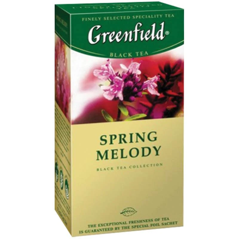 Чай Greenfield Spring Melody, черный, 25 фольг. пакетиков по 2гр: 0525-10 штр.: 