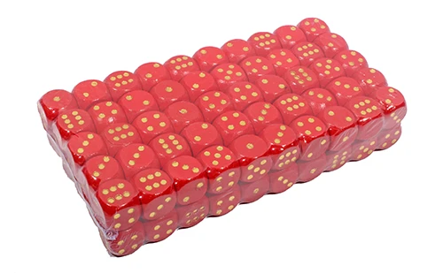 Кубик из дерева, красный с бежевыми точками (16 мм) (Арт. Р00906)