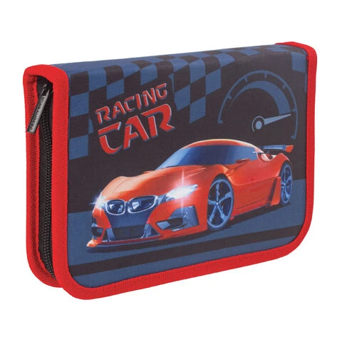 Пенал без наполнения BRAUBERG, 1 отделение, 1 откидная планка, ткань, 20х14 см,