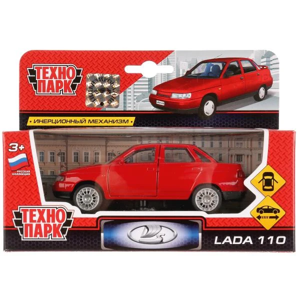 Машина металл LADA 110 12 см, двери, инерция, Технопарк