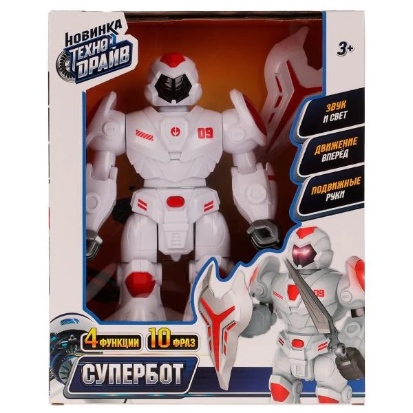 Робот супербот, свет-звук, движение, кор.19,7*25,1*10,6см. ТЕХНОДРАЙВ