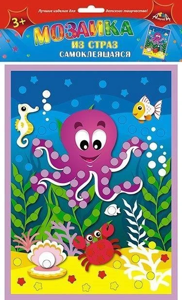 Набор ддя творчества мозаика ВЕСЕЛЫЙ ОСЬМИНОГ стразы