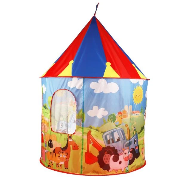 Палатка детская игровая СИНИЙ ТРАКТОР 100х135х100см, в сумке Играем вместе