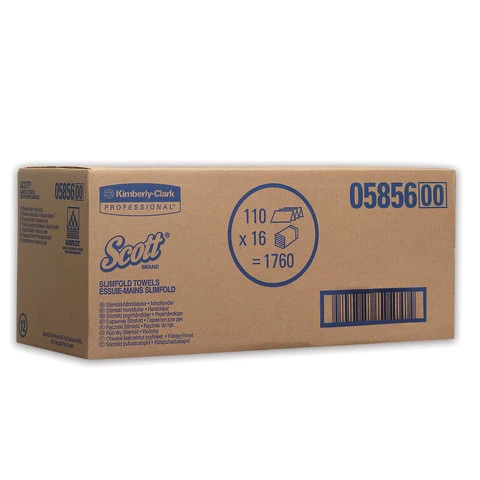 Полотенца бумажные 110 шт., KIMBERLY-CLARK Scott, комплект 16 шт., Slimfold, Полотенца бумажные 110 шт., KIMBERLY-CLARK Scott, комплект 16 шт., Slimfold,